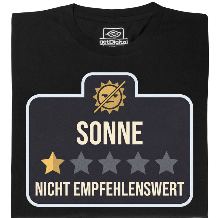 Sonne - Nicht Empfehlenswert - Hauptansicht T-Shirt Schwarz
