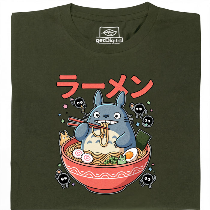 Bosgeest Ramen - Hoofdaanzicht T-Shirt Donkergroen