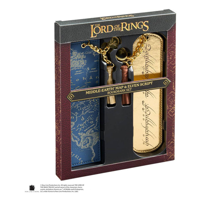 Der Herr der Ringe Lesezeichen-Set Mittelerde-Karte und Elbenschrift