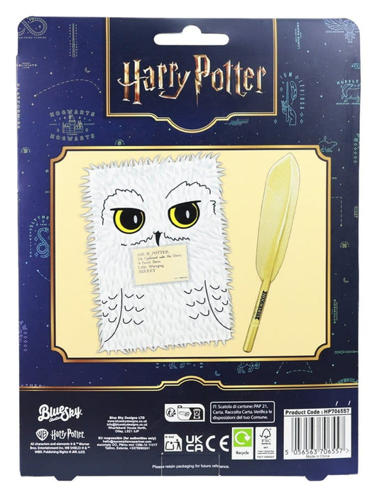 Harry Potter Plüsch-Notizbuch Hedwig mit Federkiel-Stift