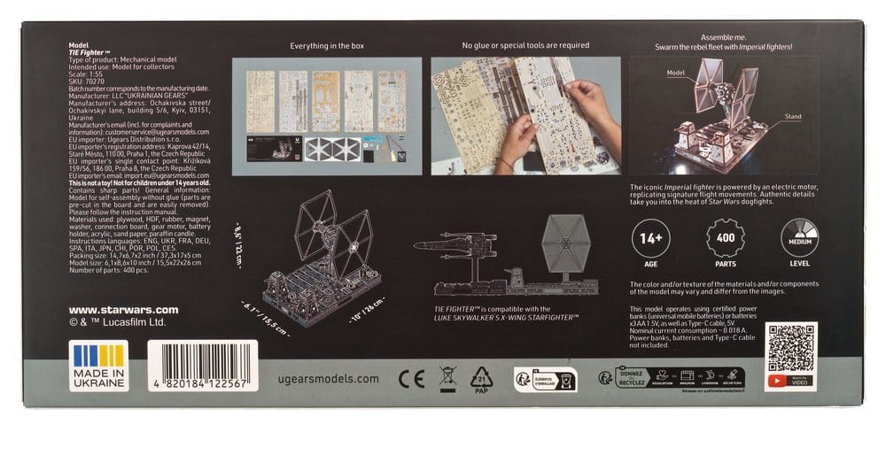 Maquette en bois Star Wars TIE Fighter